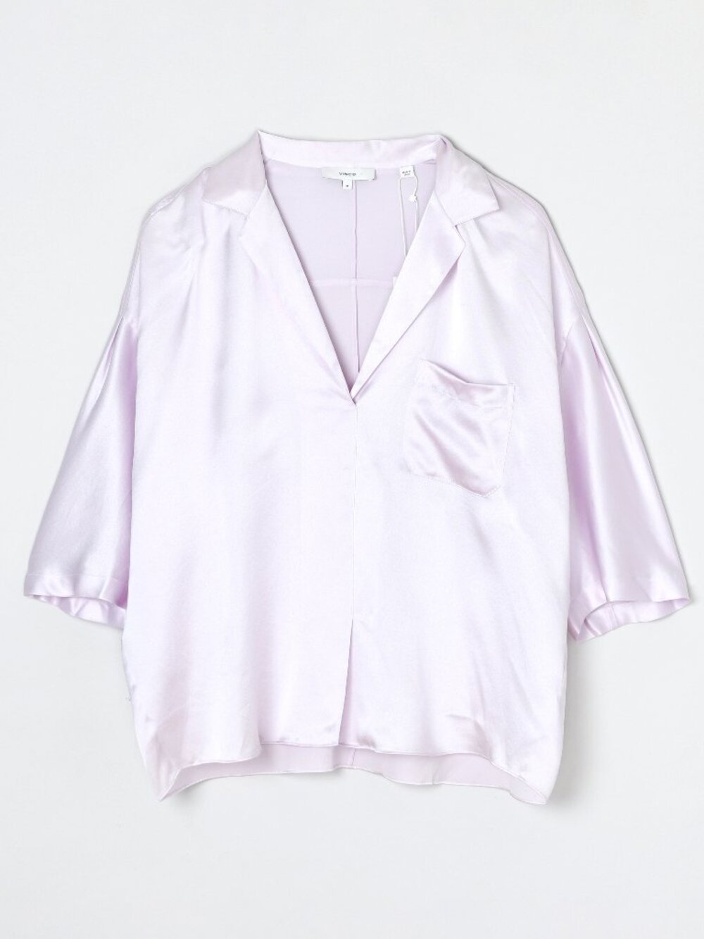 NWT Vince Pale Purple Silk Collared PJ Blouse Top